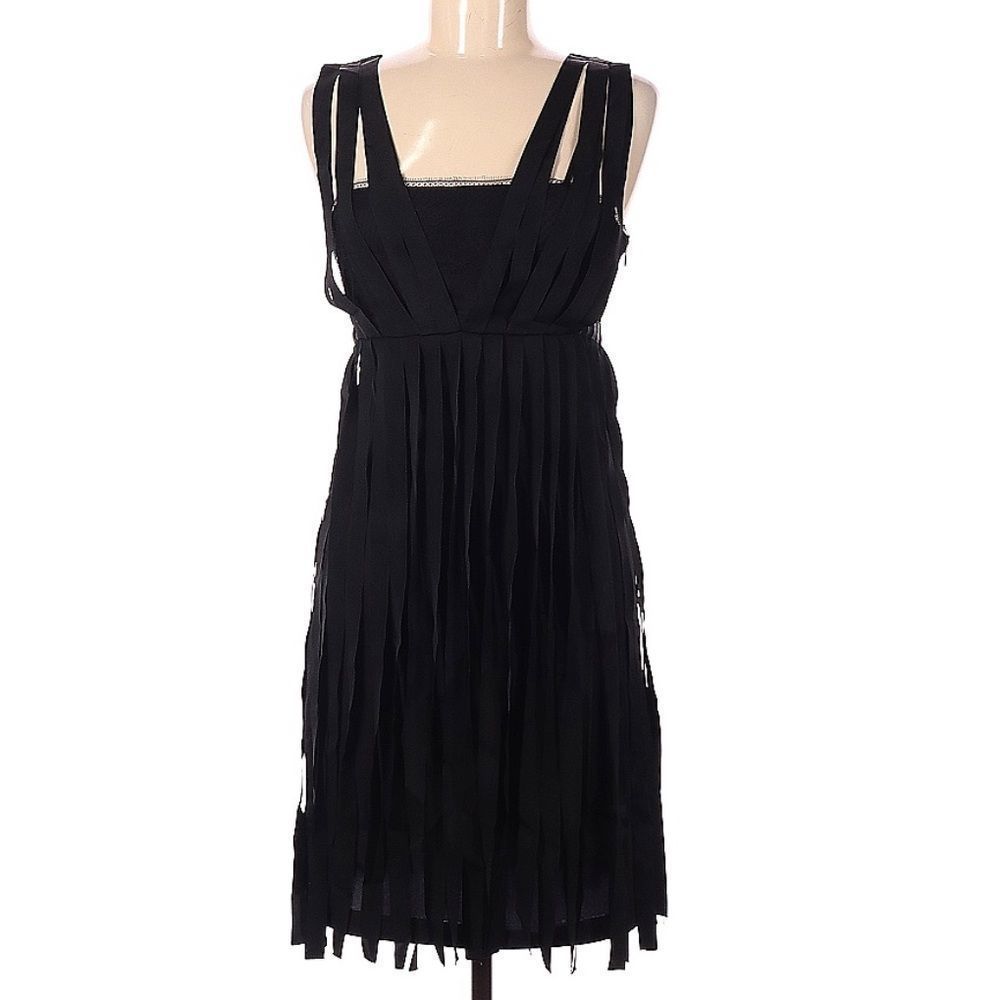 Stella McCartney black fringe dress size 42 6